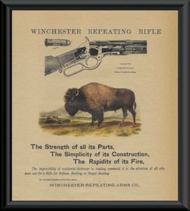 Winchester 1873 Repeating Rifle Advertisement Reprint On 100 Year Old Paper 107 - Picture 1 of 1