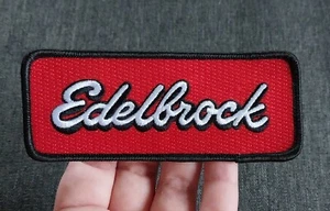 Embroidered Iron On ~ Edelbrock ~ Auto Uniform Jacket Shirt Vest Hat Patch - Picture 1 of 5