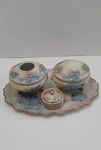 Vintage Antique Royal Bavaria Porcelain Handpainted Signed Vanity/Dresser Set  - Picture 1 of 24