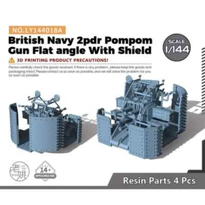 LY144018A 1/144 Model British Navy 2pdr Pompom Gun Flat angle With Shield - Picture 1 of 4