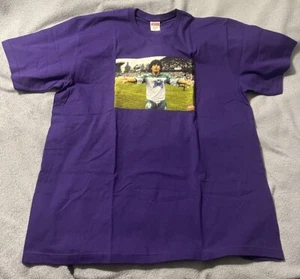 Supreme Men’s Tee Maradona Short Sleeve Cotton T-Shirt XL X-large Purple NWOT - Picture 1 of 4