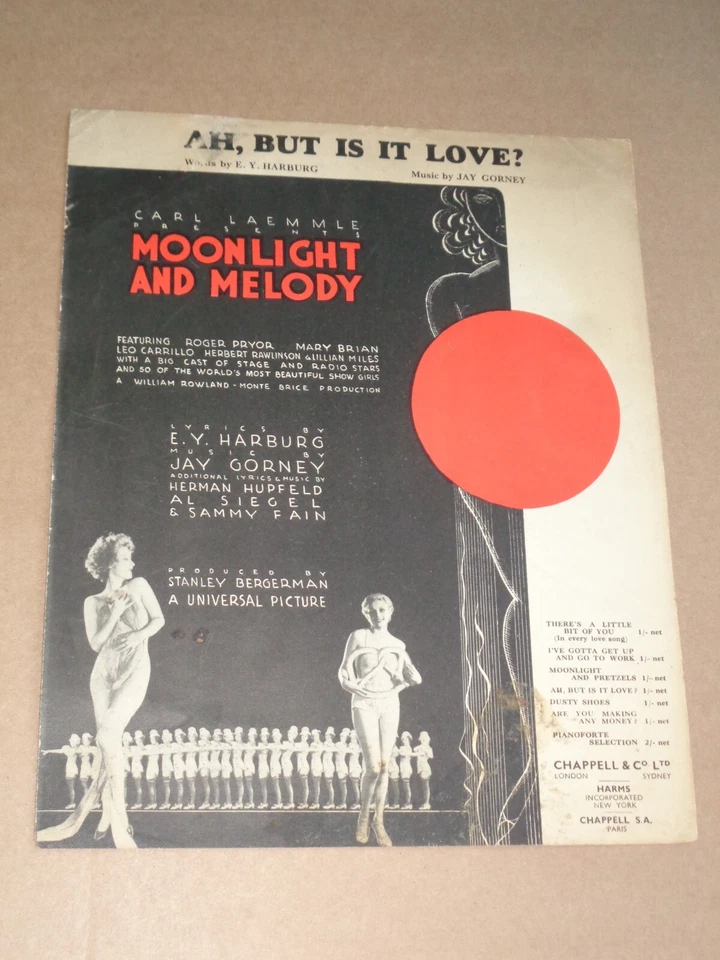Roger Pryor/Mary Brian - Moonlight And Melody 1933 film sheet music - Image 1 of 1