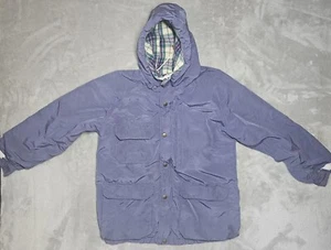 Woolrich Vintage Jacket 80s Full Zip Fleece Lined Winter Large Hooded Vented - Picture 1 of 16