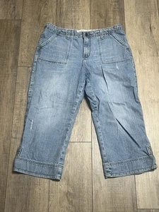 Hydraulic Capri Jeans Women’s Size 11/12 Blue Light Wash 90s Y2k Distressed - Picture 1 of 9
