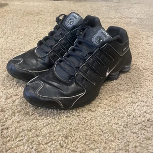 Nike Mens Shox NZ Running Shoes 378341-019 Triple Black Sneakers Size 9 - Picture 1 of 16