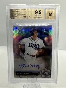 Brendan McKay 2017 Bowman Cromo Rifrattore #68/499 RC Gem Mint BGS 9.5 10 Auto - Foto 1 di 2