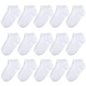 Kids Socks for Boys Girls Low Cut Athletic Ankle Socks 6-8 Years White - Picture 1 of 7