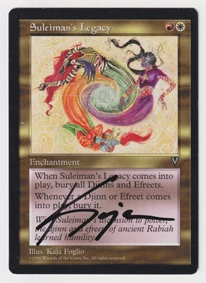 Signed Suleiman's Legacy MP Visions Artist Kaja Foglio MTG Magic Reserved List! - Image 1 of 2