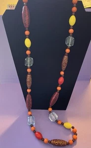 Vintage marokkanischer Stil 34" lange Perlen Halskette afrikanisch Bin15 - Bild 1 von 8