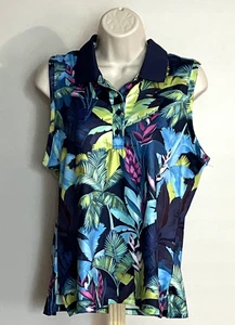 Nuevo Tommy Bahama Mujer L Sin Mangas Activo Polo Top Floral Elastizado Golf Exterior - Imagen 1 de 8