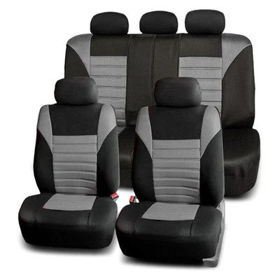 FH Group Premium 3D Air Mesh 1st & 2nd Row Black & Gray Seat Covers Foto 1 de 4