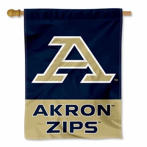 University of Akron Wordmark Logo Two Sided House Flag - Picture 1 of 5