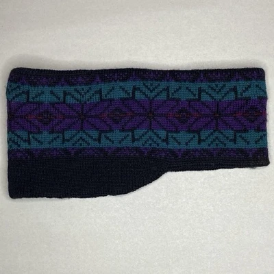 Diadema de Colección 90’s Lands’ End 100% Lana Negra Fair Isle Hecha en EE. UU. USADA EN EXCELENTE ESTADO Foto 1 de 4