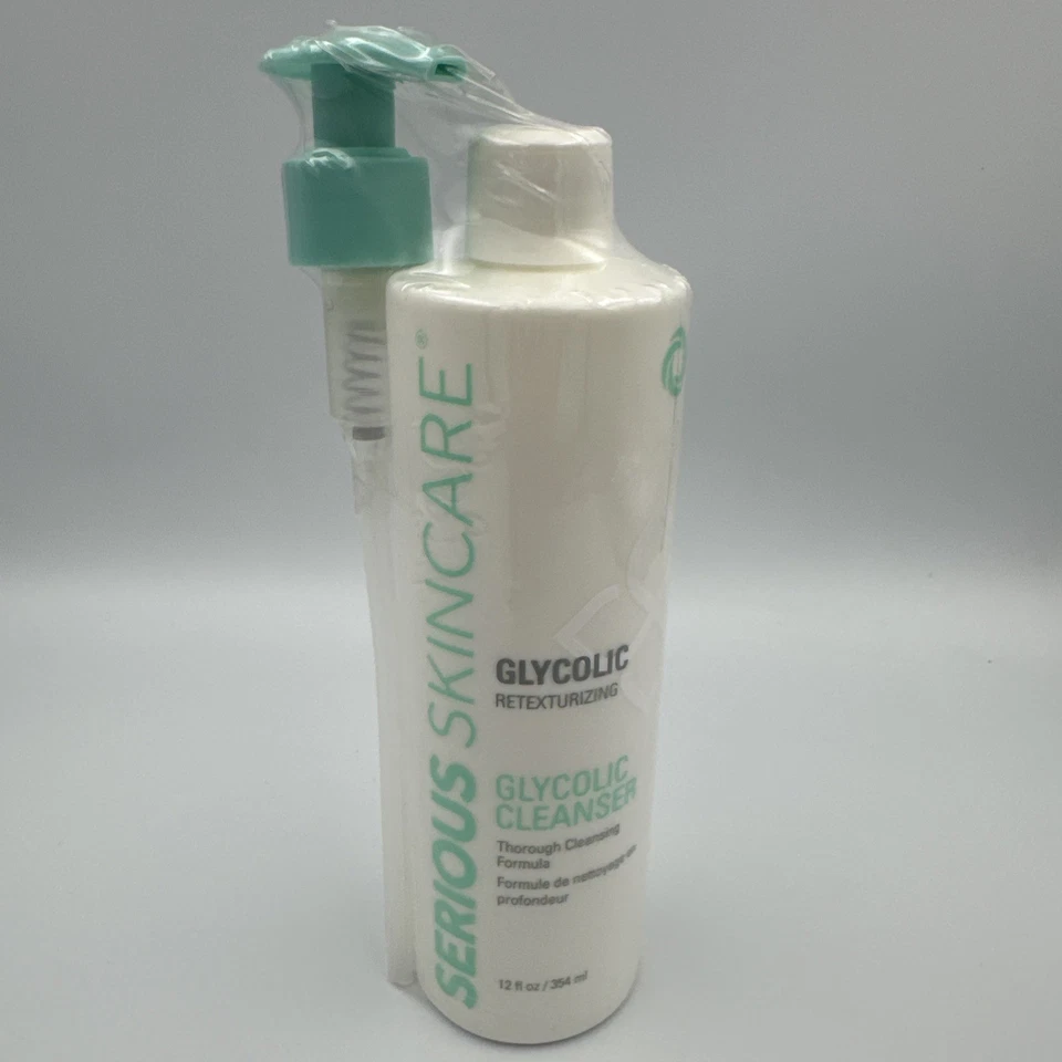 Limpiador y bomba retexturizante glicólico Serious SkinCare 12 fl oz nuevo y sellado Foto 1 de 4