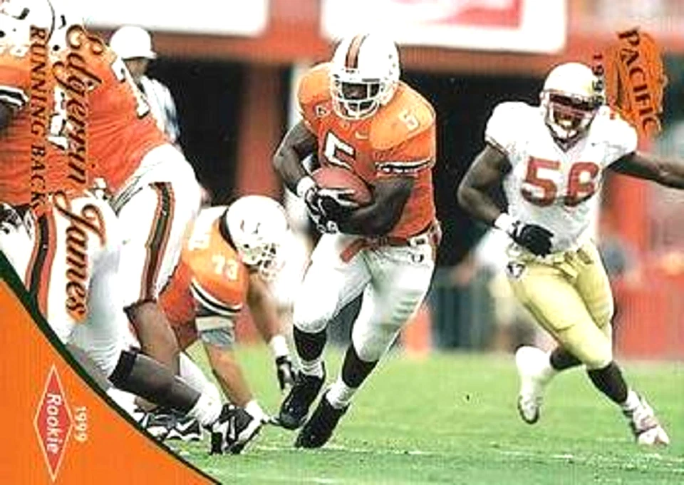 Pacific #437 1999 Edgerrin James radiocontrol Miami Hurricanes Indianapolis Colts patio Foto 1 de 1