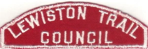 BOY SCOUT RWS LEWISTON TRAIL / COUNCIL RED & WHITE FULL STRIP - Picture 1 of 1