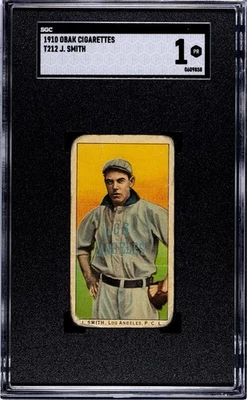 1910 Obak Blue T212 Jud Smith Los Angeles Angels SGC 1 - Imagem 1 de 3