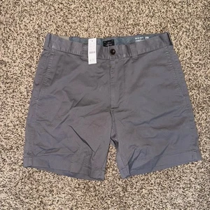 J Crew Stretch Chino Shorts Gray Flat Front Men's Size 29x 7" Inseam - Picture 1 of 3