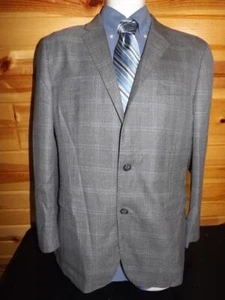 Brooks Brothers Milano Gr. 42R Woven In Italy REDA grau kariert Wolle Sport Mantel - Bild 1 von 6