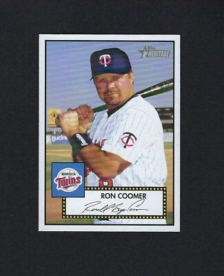 2001 Topps Heritage #109 RON COOMER Twins RED BACK (1952 Topps Design) NRMT - Image 1 of 2