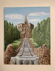 Dipinto olio originale Cassel-Wilhelmshöhe Ercole monumento Kassel Germania - Foto 1 di 7