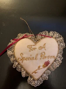 Vintage Decoration 'For A Special Person' Harrods-Stitched Fabric -Valentine's? - Picture 1 of 4