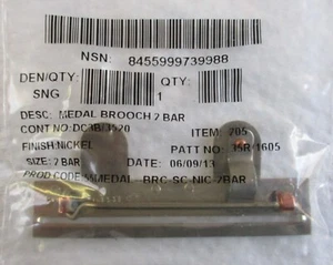 British Full Size:"2-SPACE MEDAL BROOCH BAR" (Firmin Make, in Unopened packet) - Picture 1 of 3