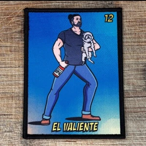 El Valiente Loteria Mexican Game Iron On Patch 4 x 3 Inches - Picture 1 of 4