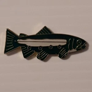 FISH FISHING ANGLERS LUNKERS #1 Vintage enamel metal hat tac pin lapel tack  - Picture 1 of 3