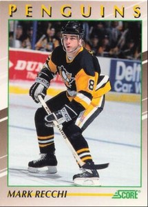 1991-92 Score Young Superstars Mark Recchi Pittsburgh Penguins #22