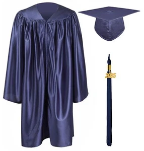 Shiny Kindergarten & Preschool Graduation Gown Cap Set with 2025 Tassel Navy ... - Picture 1 of 7