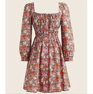 NWT J Crew Liberty Of London | Cinched-waist Cotton Dress Meadow Song fabric, 12 - Picture 1 of 8
