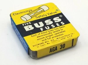 NEW OEM Buss AGA-30 Fuses 30 A (Box of 5) - Picture 1 of 1