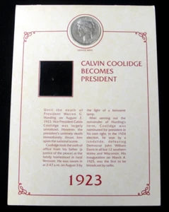1923 D Silber Peace Dollar 1 $ Münze & Infos zu Calvin Coolidge wird Präsident - Bild 1 von 6