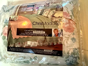 Vintage Chris Madden Catarina Queen 80x60 Bedskirt Cottage Core Rose Floral Rare - Picture 1 of 4