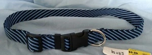 NWT, 28" Blue Striped Adjustable Dog Collar, Plastic Clamp - Picture 1 of 2