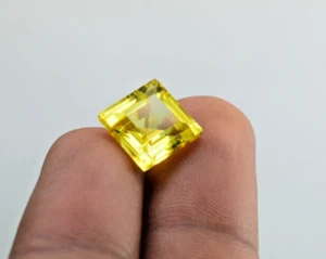 Srilankan Yellow sapphire Ring Gemstone 8Ct Radiant Cut Natural Yellow sapphire - Picture 1 of 8