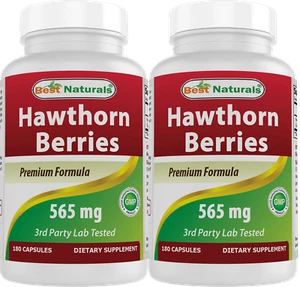 2er Pack Best Naturals Weißdornbeere 565 mg 180 Kapseln - Bild 1 von 3