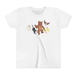 Little Bear & Friends Cat Owl Hen Duck Animated 90s Retro TV Show Youth T-Shirt - Picture 1 of 19