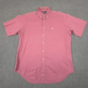 Ralph Lauren Shirt Mens MEDIUM red Short Sleeve Button up Blaire casual Size M - Picture 1 of 10