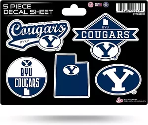 BYU Cougars 5 Piece Decal Sticker Sheet Laptop Phone Drinkware Notebook - Picture 1 of 1