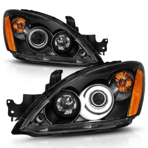 2004-2006 Mitsubishi Lancer G3 Super Bright Halo Projector Headlights Black - Picture 1 of 8