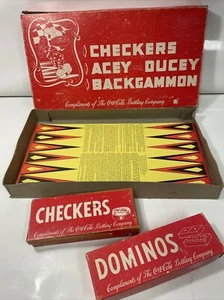 Vintage 1960's Coca Cola & Milton Bradley Promo Acey Ducey Backgammon Checkers  - Picture 1 of 11