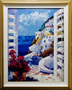 Barbara McCann "View to Santorini" Canvas Hand Signed Limited Edition Art - Picture 1 of 7