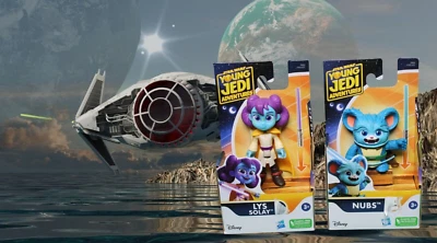 Boneco de ação Star Wars Young Jedi Adventures Nubs and LYS 3" mini Hasbro novo - Imagem 1 de 4