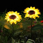 Outdoor Sunflower Solar Light Waterproof Garden Decor Yard Stake Decor Lights