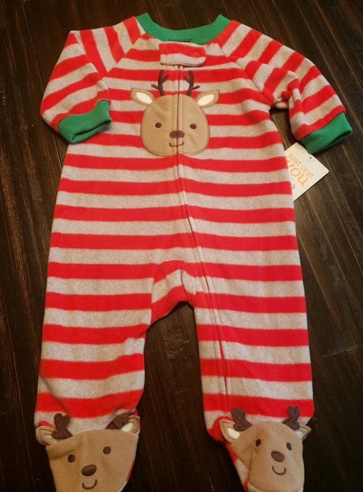 Manta roja para dormir con reno recién nacido Carter's Just One You nueva con etiquetas  Foto 1 de 3