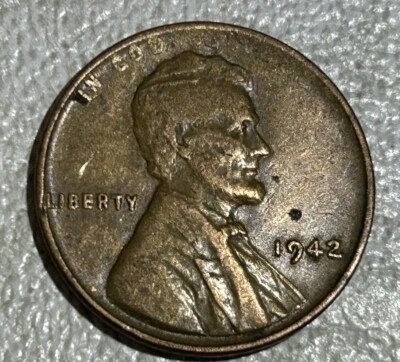 1942 Lincoln Wheat Cent Many Errors "L" on Rim"We Trust" Missing-Rev.-Weak Print - Image 1 of 4