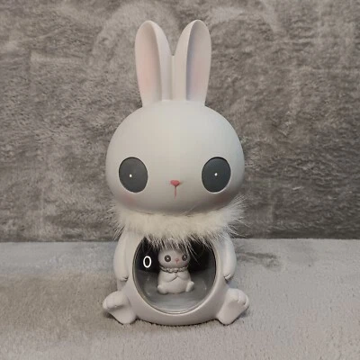 Mini abraço branco coelho guardião estrela luz decoração infantil luz noturna - Imagem 1 de 4