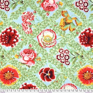 NEW KAFFE FASSETT FLOWER LATTICE GP11 SUMMER VINTAGE COLLECTION COTTON FABRIC HY - Picture 1 of 1